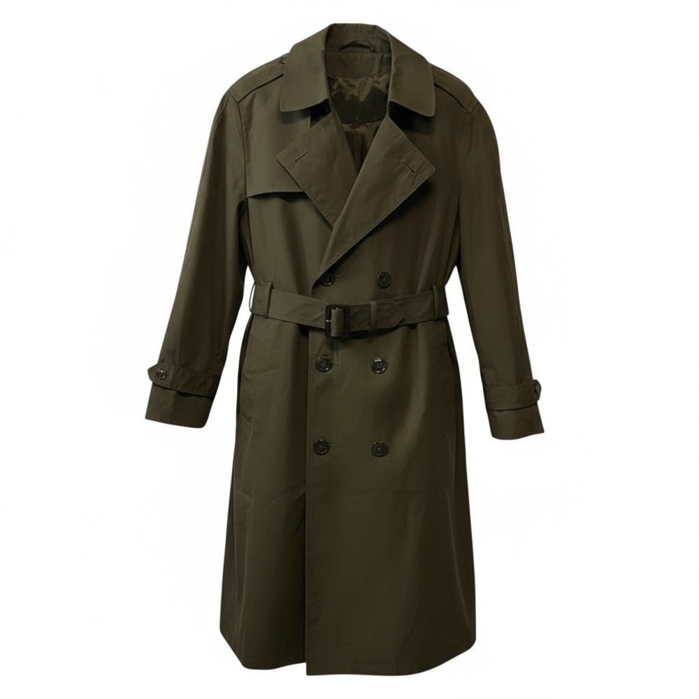 US Army Mens Long Trench Coat Service Uniform‎ 40S Heritage Green 564